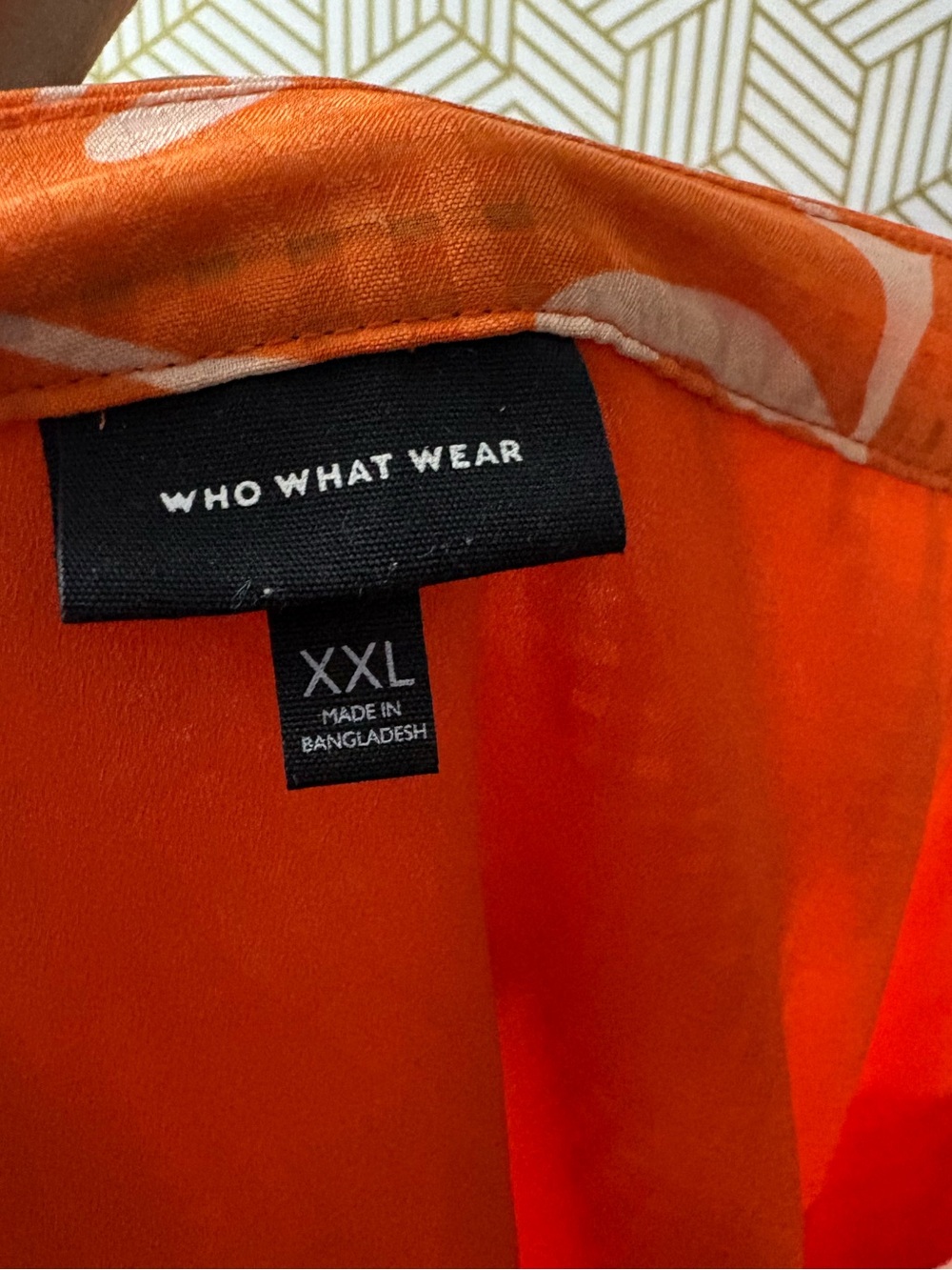 Who What Wear Orange Printed Tiered Dress XXL - Picture 3 of 4